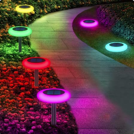 DMak Solar Big Disk Light Waterproof Outdoor Garden Light Decorative Light (RGB, Pack of 5) (B0CH13BDG4) Amazon Price History, Amazon Price Tracker