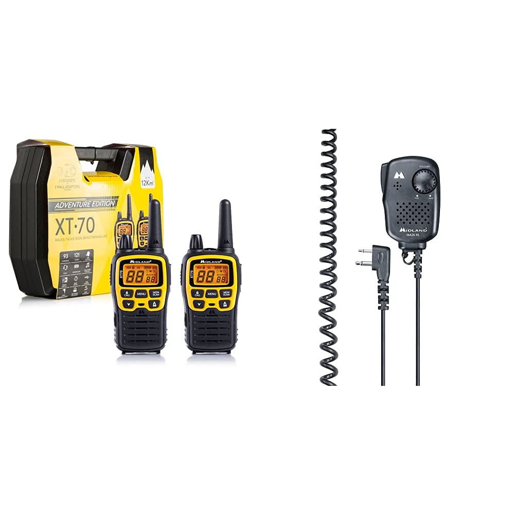 Midland C1180.01 Ricetrasmettitore & Microfono/Altoparlante, 2 Pin L-Connector - Ma26-Xl - C515.05