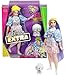 Barbie Extra muñeca con pelo rosado y violeta incluye mascota y accesorios (Mattel GVR05)
