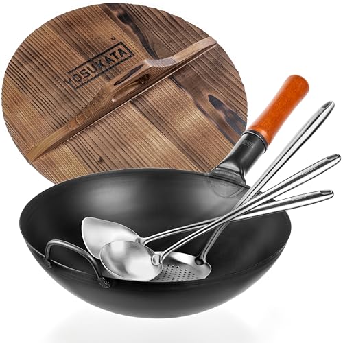 Set de Wok de Acero Carbono YOSUKATA 14 pulg con utensilios miniatura 1