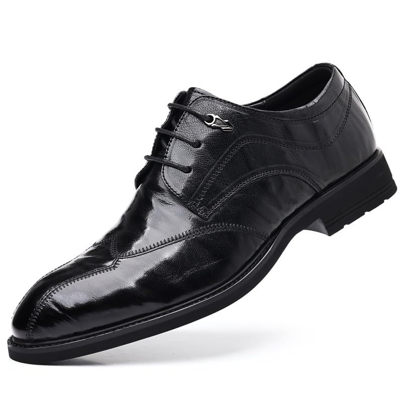 Men's Retro Oxford Shoes Lace-Up Business Classic Non Slip Leather Work Tuxedo Wedding Formal Dress Shoes