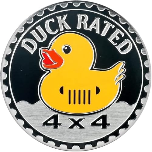 Car Emblem 4 X 4 Metal Automotive Badge 3D Metal Car Badges Emblems Round Emblem Decals Car Badge Decals Stickers Compatible With Vehicles Trucks Suv Rv Decorations (Duck Rated) #TOP27