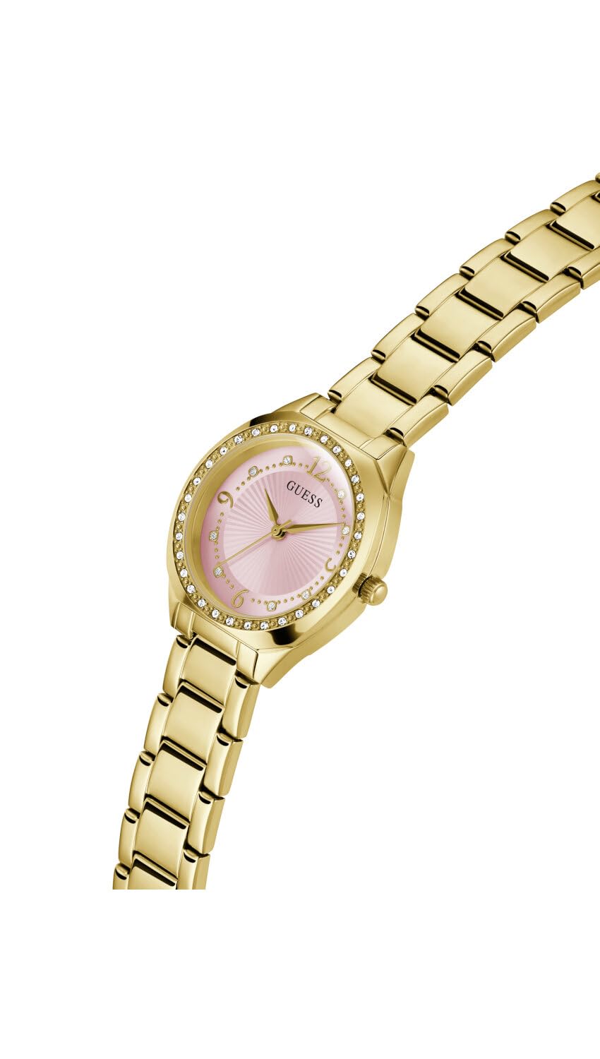 Guess Charlotte GW0767L7 - Reloj de Pulsera analógico para Mujer, Cuarzo, Acero Inoxidable, 30 mm, Correa de Acero Inoxidable, 3 Bares, Color de la Esfera: Rosa