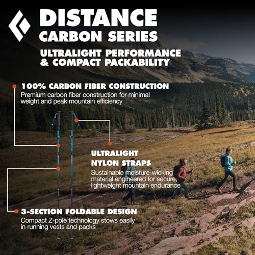 مراجعة BLACK DIAMOND Distance Carbon FLZ — عصي تريكينغ وركض قابلة للطي وخفيفة جداً (110 سم, Desert Sky) - الصورة 2