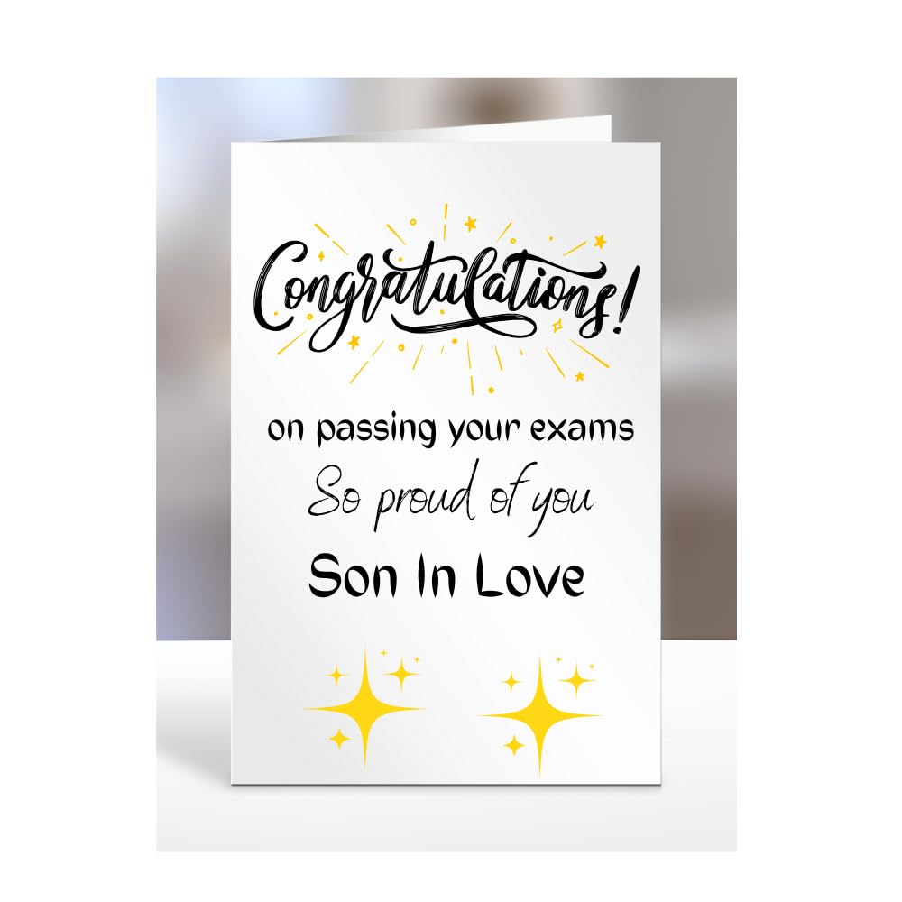 Exam Congratulations Card for Son In Love, greetings card, men, women, female, male, him, her, presents for christmas, on passing your exams, A5-96_168 — image 1