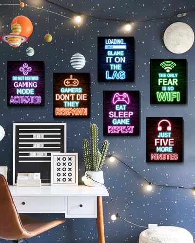 Drsoum TOOLS-376 𝗗𝗿𝘀𝗼𝘂𝗺 Video Gamer Room Decor For Boys Gaming Wall Art Neon Gaming Room Decor Game Poster 𝗙𝗿𝗮𝗺𝗲𝗱 8 Inchx10 Inch thumb #3