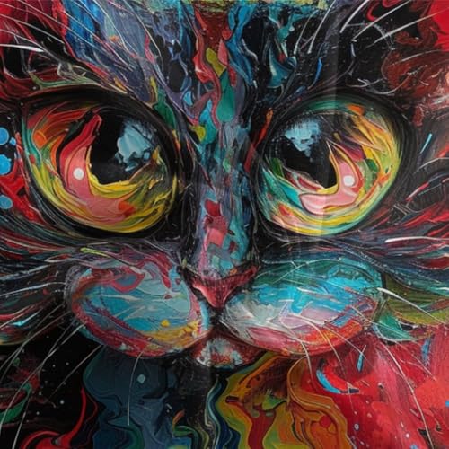 Parure de lit chat 3D King size 220x240 avec taies d'oreiller douces