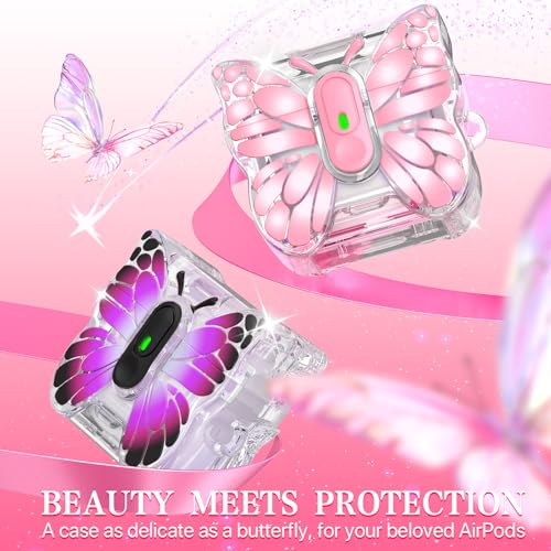 R-fun for AirPods 4 Case with Lock Butterfly Series for Women, Pink by R-fun - Used condition - Image 4
