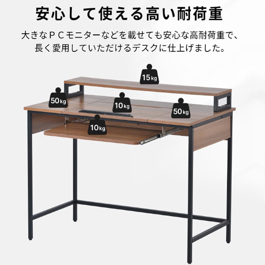 Amazon | パソコンデスク オフィスデスク 木製 ハイタイプとロータイプ