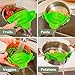Kitchen Gizmo Snap N' Strain Clip On Strainer for Pots and Pans - Collapsible Silicone Pasta Strainer and Kitchen Gadget for Cooking - Easy to Use, Heat Resistant and Space Saving Colander - Green