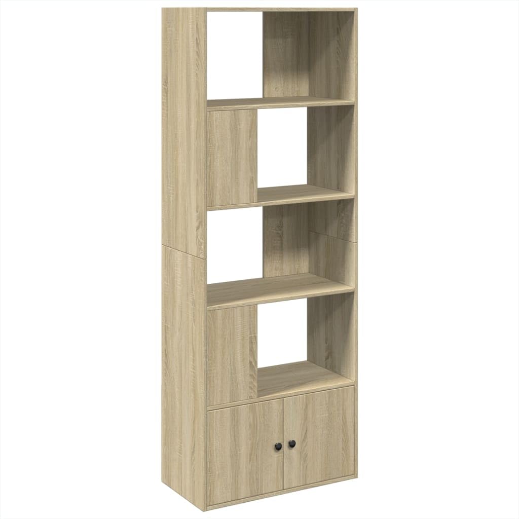 Libreria in legno di rovere Sonoma, 70 x 36 x 189 cm, armadietto alto stretto con più scomparti, scaffale stabile per soggiorno, ufficio, camera da letto, come divisorio