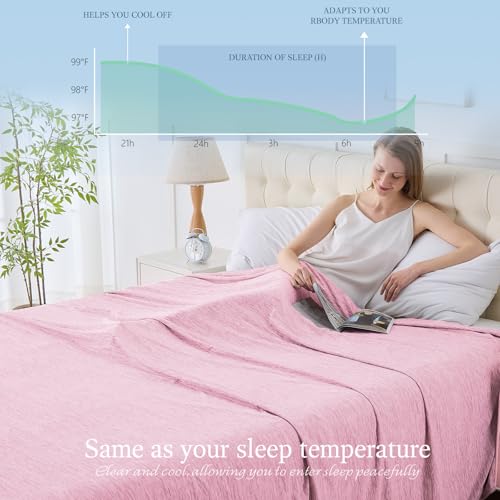 Image of Cooling Blanket King Size, 90 inchx108 inch Cooling Blankets for Hot Sleepers, Cold Blanket Thin Lightweight Breathable Soft for Couch Bed, Lightweight Blanket Keep Cool for Night Sweats