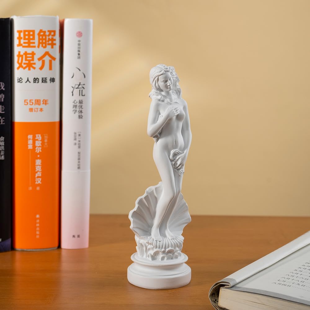 Amazon.co.jp: ヴィーナス像 彫刻 置物 ホワイト 樹脂製 18cm 貝殻