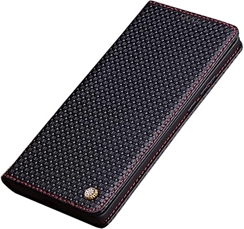 Étui en cuir véritable pour iPhone 14 Plus, la coque à rabat haut de gamme résistant aux chocs