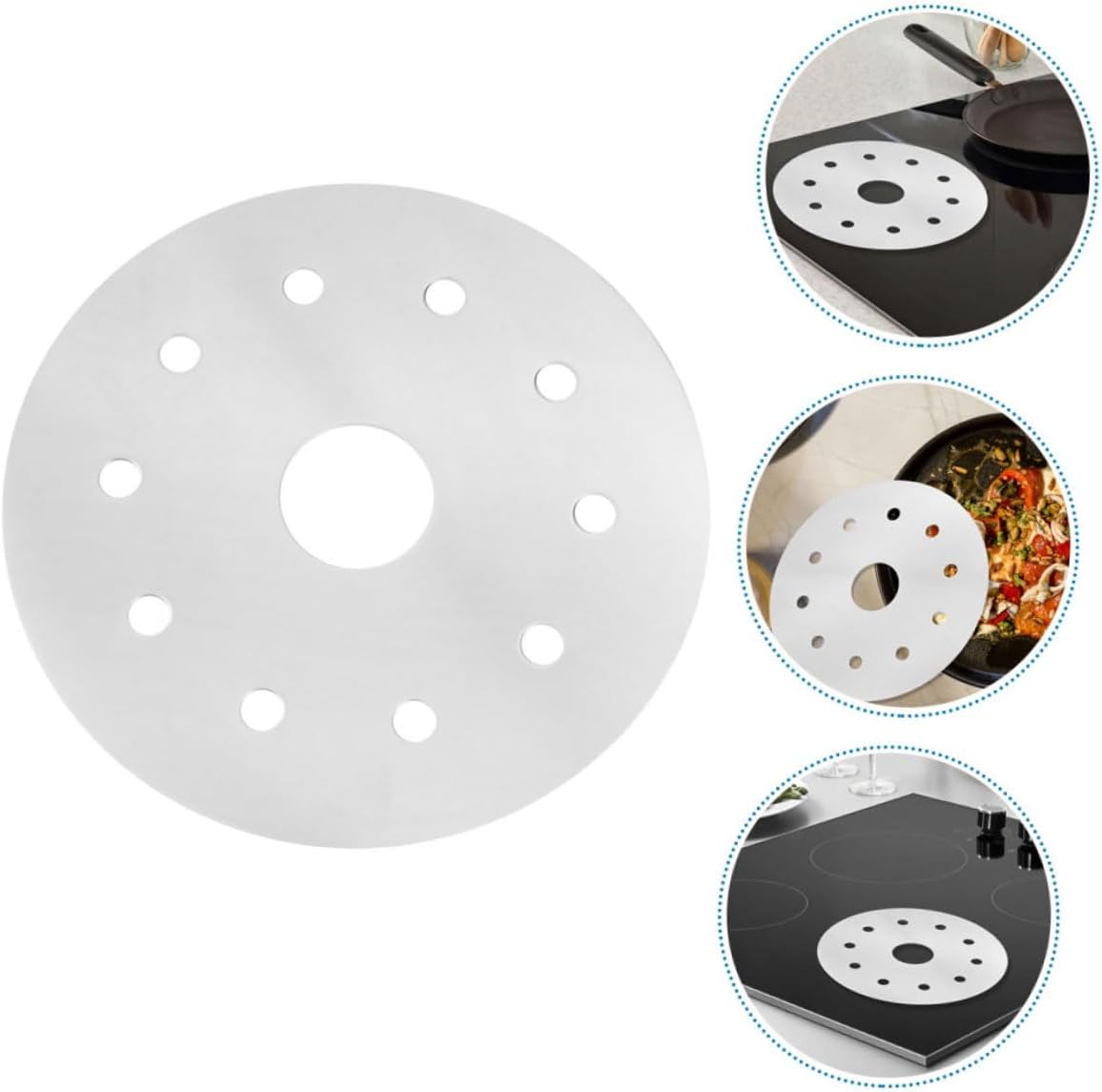 PRETYZOOM 2pcs Thermal Conductive Plate Induction Cooktop Converter Disk Heat Diffuser Plate for Saucepan Stainless Steel