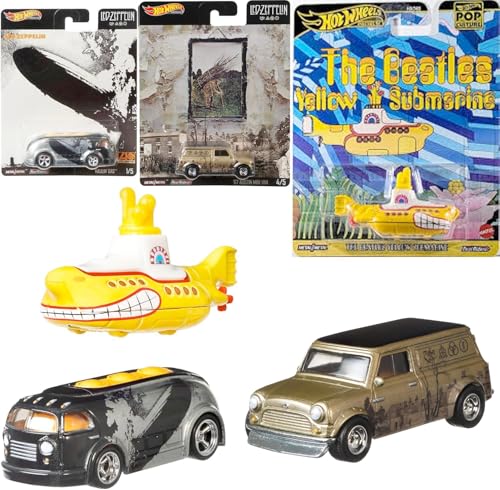 Hot Wheels Yellow Submarine Beatles + Led Zepplin Pursuit Exotic Project Album Cover, IV, Austin - Les Beatles, Paul McCartney, John Lennon, RIngo Starr, George Harrison Hot Wheels Yellow Submarine Beatles + Led Zepplin Pursuit Exotic Project Album Cover, IV, Austin