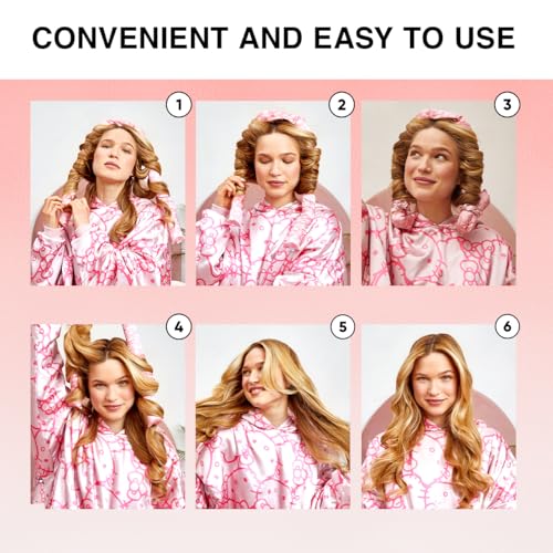Hello Kitty x Kitsch Satin Flexi Rods, Heatless Curling Rod - 4pc Set | Flexi Rod for Heatless Curl Overnight for Women, Comfortable Hair Curlers to Sleep In for Frizz-Free, No Heat Damage Styling - image 5