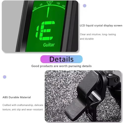 RJSQAQE Accordeur de Guitare électronique à Clip pour Les Instruments, pour Guitare Basse, ukulélé, électronique Violon, Mandoline, T Banjo, Guitare X2v6 - Les Beatles, Paul McCartney, John Lennon, RIngo Starr, George Harrison RJSQAQE Accordeur de Guitare électronique à Clip pour Les Instruments, pour Guitare Basse, ukulélé, électronique Violon, Mandoline, T Banjo, Guitare X2v6 – Image 7
