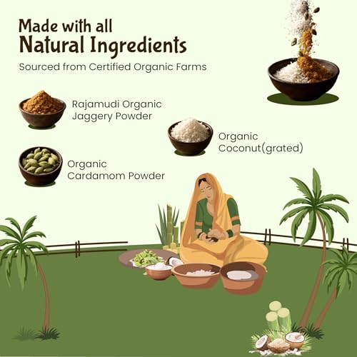 Image of Rajamudi Jaggery Coconut Burfi|Traditional South Indian Mithai 150 gm| No preservatives|Made with Natural Jaggery & Fresh Coconut|Healthy & Homemade Treat for Every Kitchen|Gluten-Free & Guilt-free