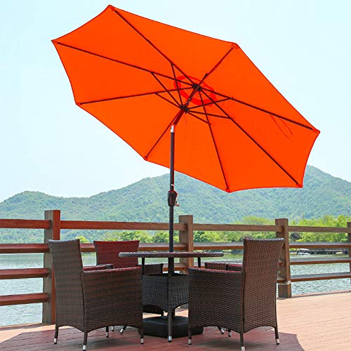 Parasol para jardín elegante de 2.7 metros repelente al agua beige