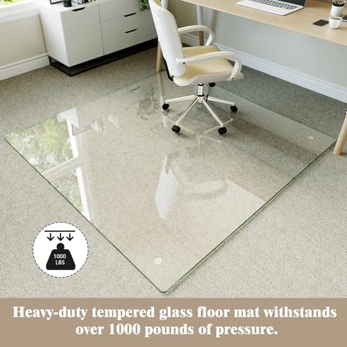 Image of Koonmi 55 inch x 55 inch Office Chair Mat for Hardwood Floors & Carpets