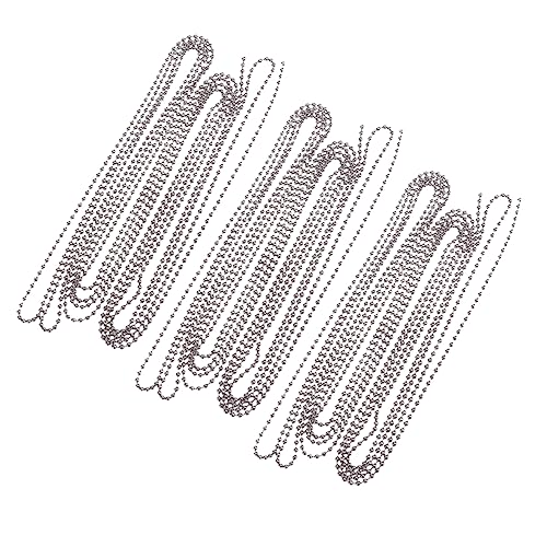 VILLFUL 3 Set Stainless Steel Ball Chain Roller Blind Chain Connectors SMA Connectors Bead Chain Ball Chain with Connectors Vertical Blind Chain Balls Chain of Steel