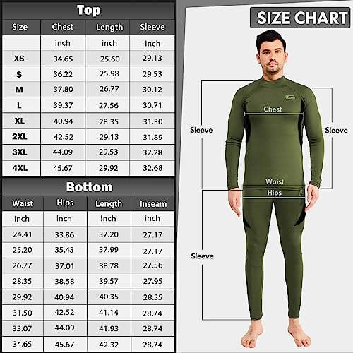 Romision Turtle Neck Long Johns Thermal Underwear For Men Fleece Base Layer Cold Weather Top And Bottom Set Hunting Gear thumb #5
