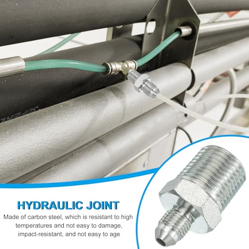 Image of PATIKIL Pipe Adapter Connector 7 /16 inch Male 74 Flare JIC x 1 /2 inch Male R Pipe Fitting Oil Feed Restrictor Fitting Hydraulic Connector for Oil Steam Water Pipelines System