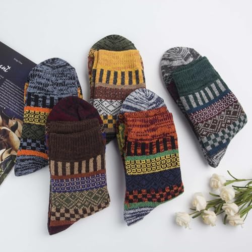 Kelabia Vintage Thick Knit Wool Socks for Women - Nordic Winter Cottagecore Socks - Warm & Soft3