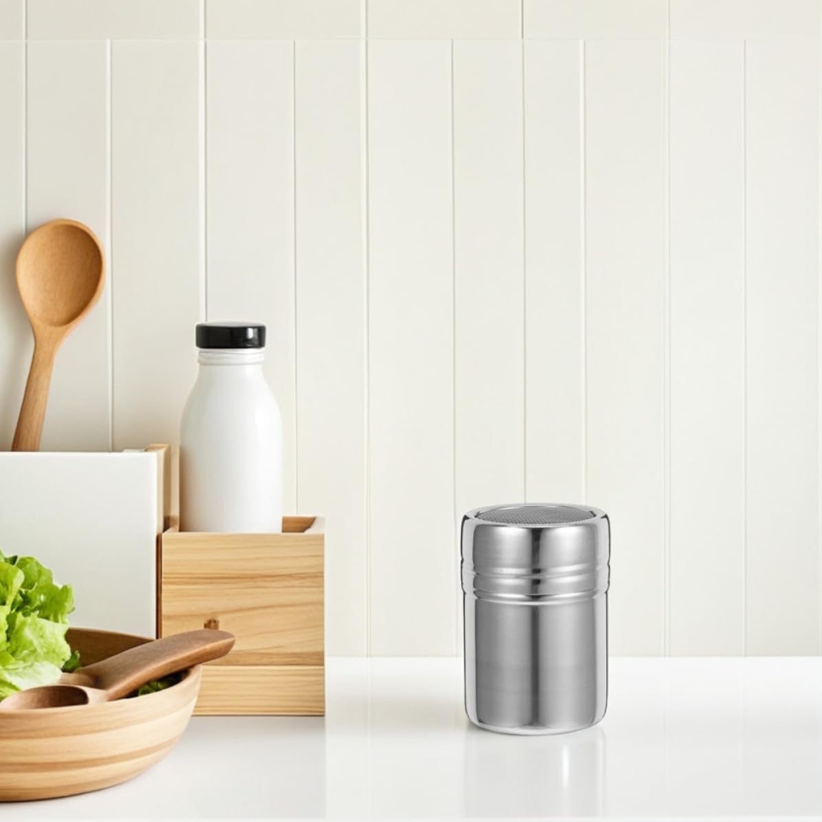 2pcs Stainless Steel Sugar Shaker with Lid for Powdered Spices