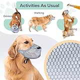 SHUOHONG Hunde Maulkorb, Nylon-Mesh, Atmungsaktiv und Bequem, Maulkorb für Große Hunde mit Verstellbaren Trägern (Grau-XXL)