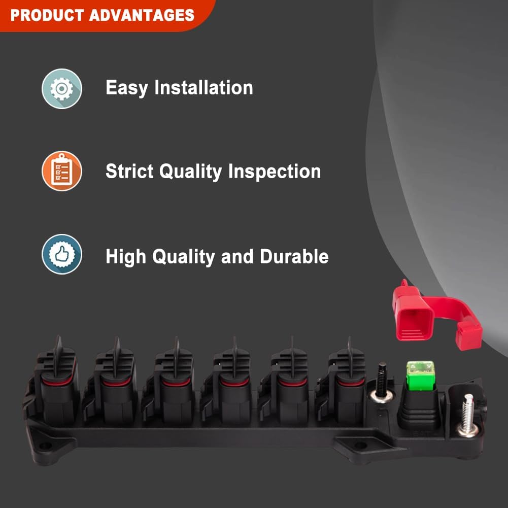 6 Position Pulse Underhood Bus Bar Compatible with 2020 2021 2022 2023 Ranger 1000/Crew 1000/1000 EPS/1000 Premium/Texas Edition, RZR Trail S 900 1000/20 21 22 23#2884183