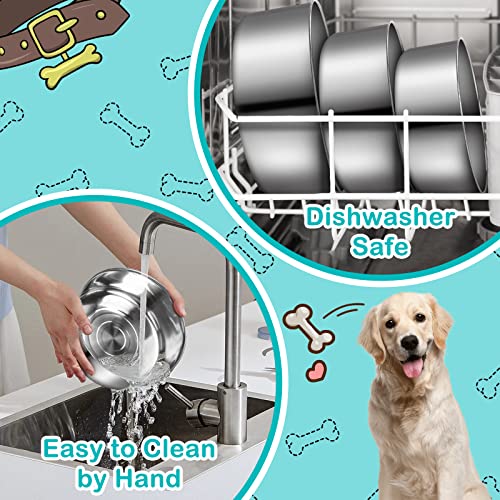 Ebiyo 6 Pack Kennel Bowl Hanging Pet Bowls For Multiple Pets Cage Crate Stainless Steel Dog Bowls Water Food Feeder For Medium & Large Dog 3 Sizes (7.08X2.75’’,6.3X2.36’’,5.51X2.16 ‘’) (Silver) #TOP1