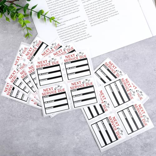 Image of Hpmjz 120 Pcs Oil Change Stickers Service Reminder Labels Oil Change Reminder Sticker for Windshield No Residue Clear Next Service Due Maintenance Service Label for Car Auto Vehicle Window 2x2 Inch