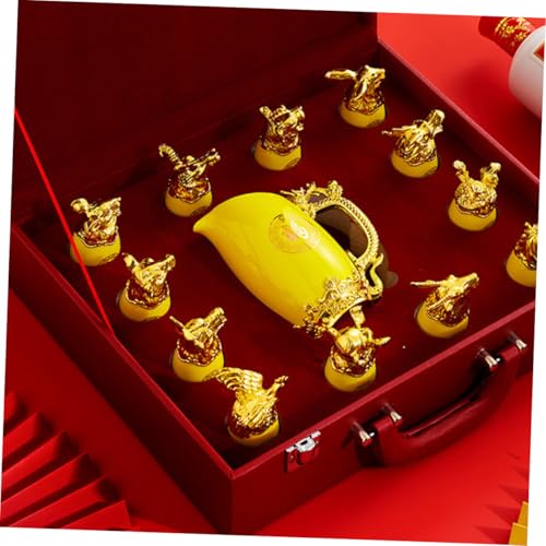 Set de copas de cerámica con diseño de zodiaco dorado miniatura 5