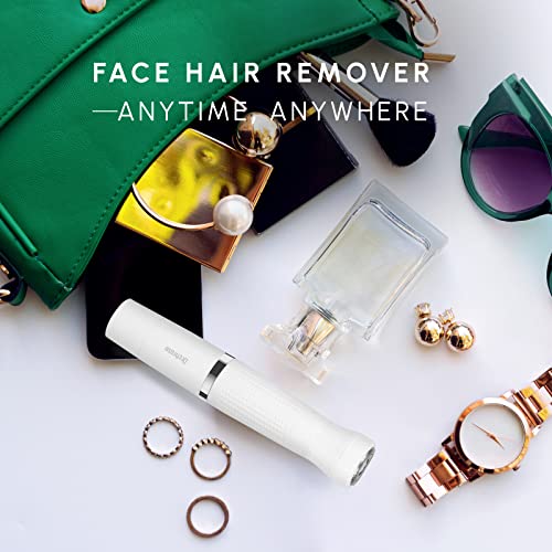 Facial Hair Removal For Women, Bikini Trimmer For Women Pubic Hair, Painless 2 In 1 Hair Remover Rechargeable Body & Face Hair Shaver For Legs, Arms, Armpit, Peach Fuzz On Upper Lip And Chin (White) #TOP5