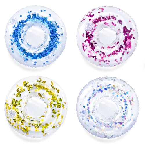 Soporte Inflable para Bebidas 4 Piezas Flotador Inflable Posavasos Portavasos Piscina para...
