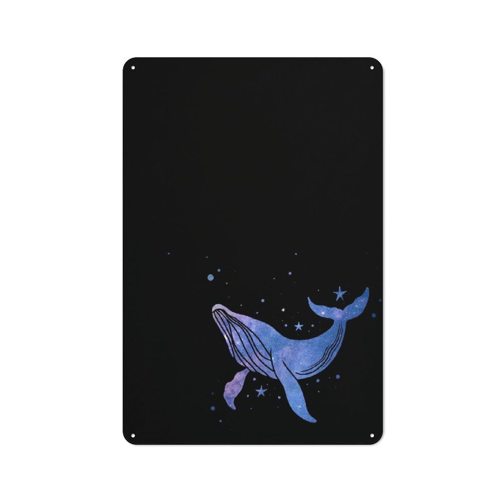 Junmoney Galaxy Whale Retro Metal Plaque 30X20cm For Garage Or Workshop, Housewarming Wall Decor For People Furnishing Garage And Workshop