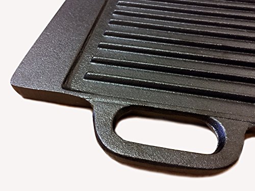 image for Homiu Griddle Pan Plate Cast Iron Reversible Double Sided with Non-Sti