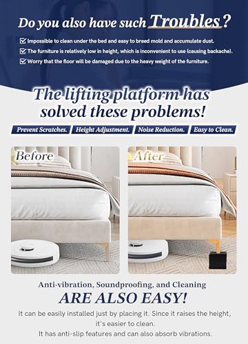 Image of EclatBain Rectangular Adjustable Bed Risers 3&4.3 Inch, 4000 lbs, 4 Pack