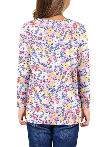 storeofbaby Girls Long Sleeve Shirts Casual Crew Neck Tops Basic Tunic Blouses 5-14 Years4