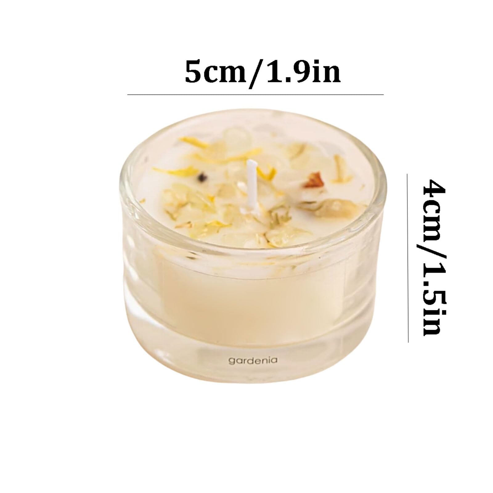 Exquisito Velas de cristal hechas con cera de soja y aceites esenciales, vela perfumada reutilizable for vacaciones en casa, relajación y Spa, 4 Uds. meloso(Gardenia)