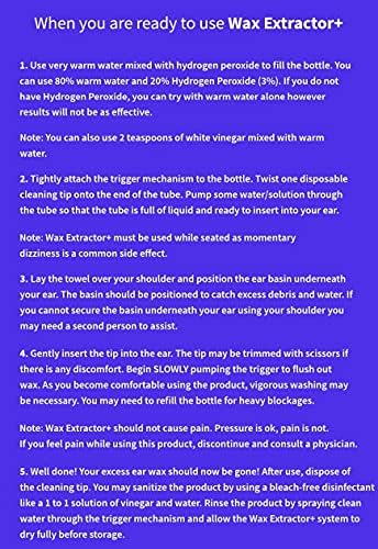 Ear Wax Removal Tool Kit - Earwax Remover Irrigation Cleaner - Flush System Adults & Kids - Cleaning and Flushing Kit Wash & Clean Ears - 10 Disposable Tips/Towel/Basin/Curette/Bulb Syringe