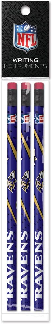 Baltimore Ravens 3 Pack Wood Pencil in Clear Bag with Header - NFL (12005-QQA)