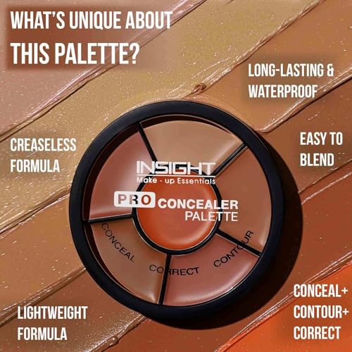 Insight Cosmetics Pro Concealer Palette Waterproof Concealer With Full Coverage |Easily Blendable Concealer| 3 in 1 Palette- Conceal Corect & Contour | Crease Resistance |Long... - Image 3