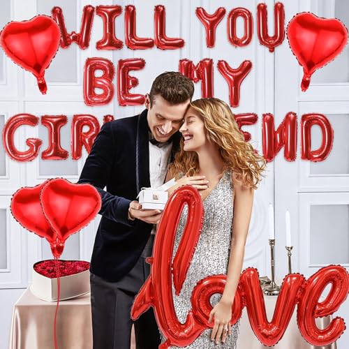 628 Stück Will You Be My Girlfriend Dekorations, Valentinstag Dekoration Set, Romantisch Deko, Geständnis Ballon Dekorations, Buchstaben Folienballon, Für Valentinstag Geständnis Deko