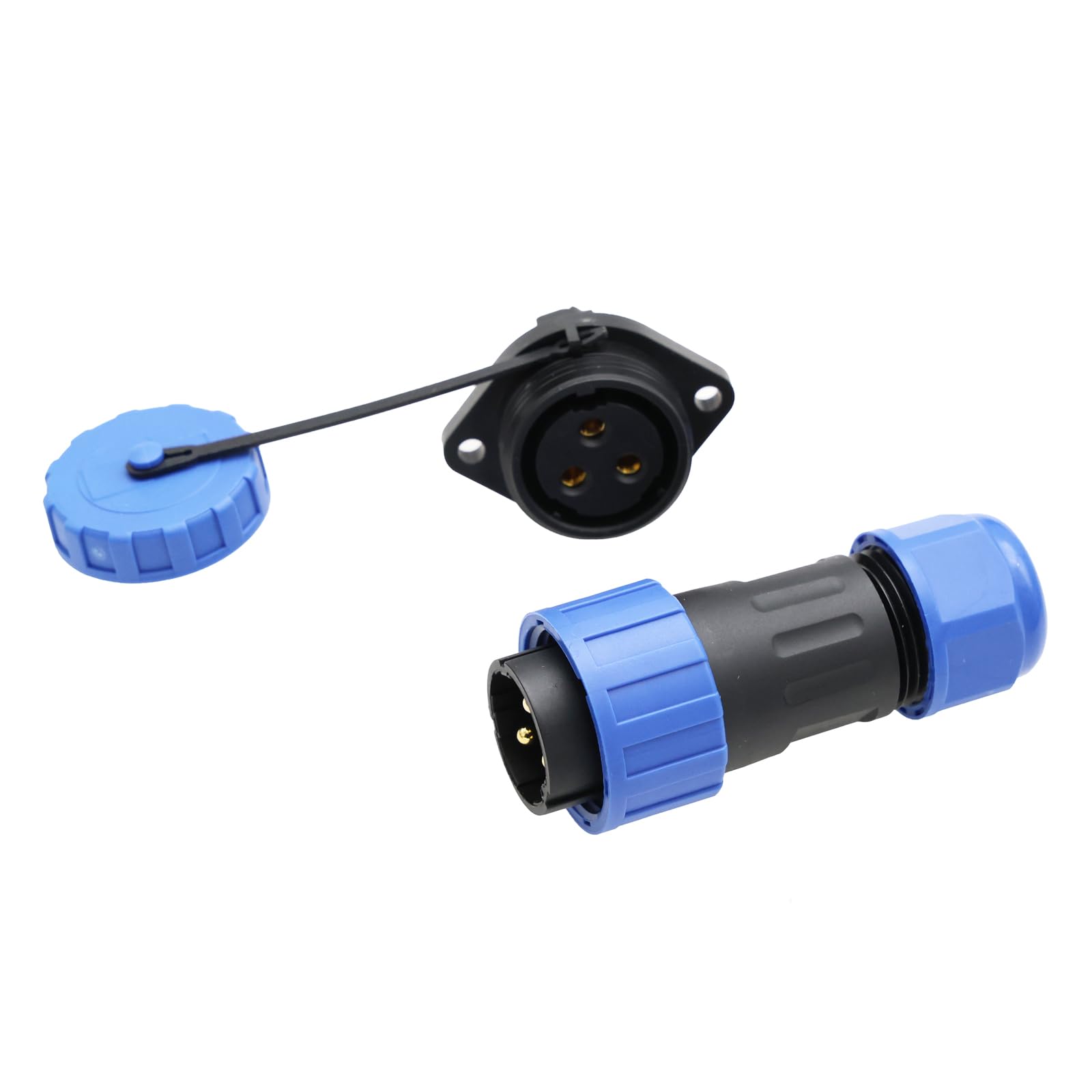 TY20 Screw Connection 2-7-Pin Back Nut/Flange/Docking/Square Cable Connector (3-Pin 25A, Flange Series), 3 polig 25A - Image 4