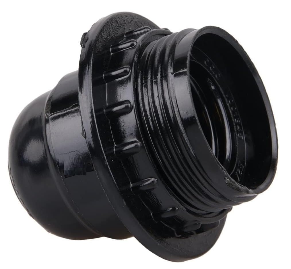 SAWSHIELD E27 Screw Type Lamp Holder – Black Bulb Holder with Rings for Lamp Shades (Pack of 1)-picture-13