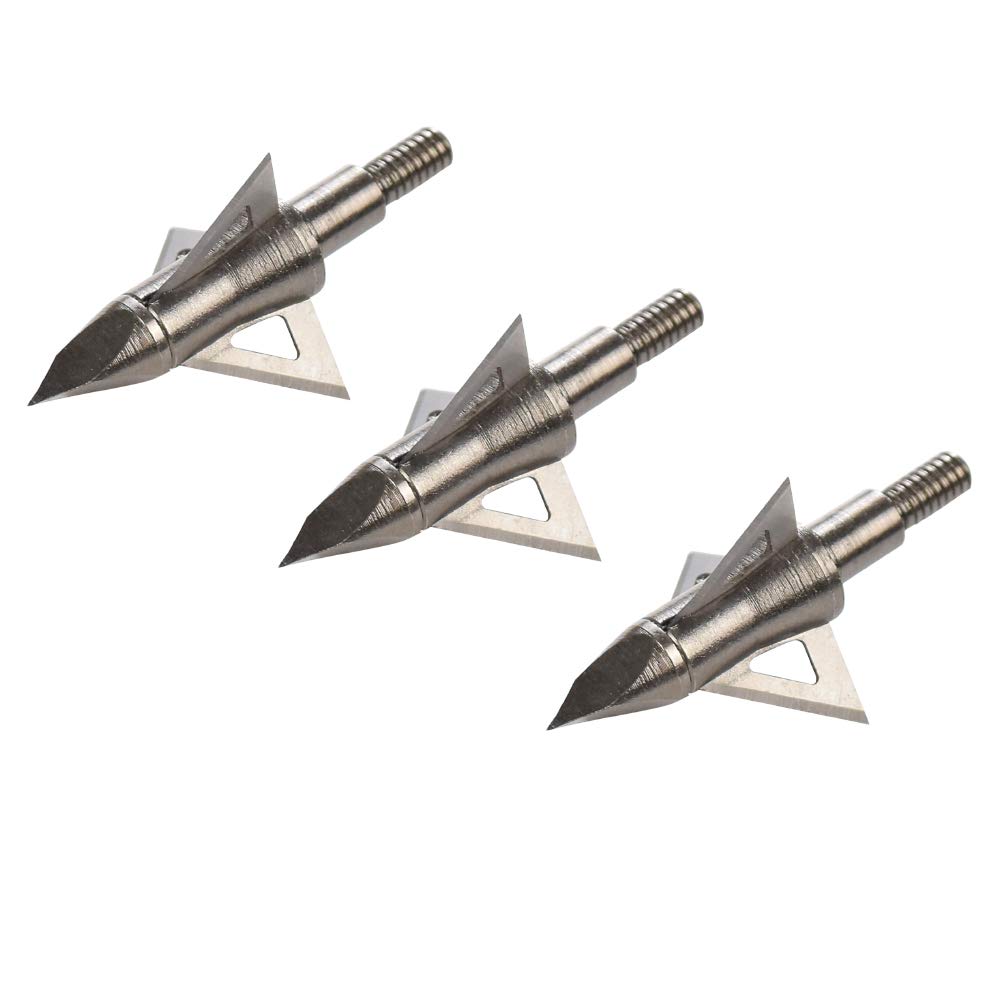 Pointes Larges de tir à l'arc 100 125 Grain 3 Lames Fixes Paquet de 12 pour Arbalètes Flèches