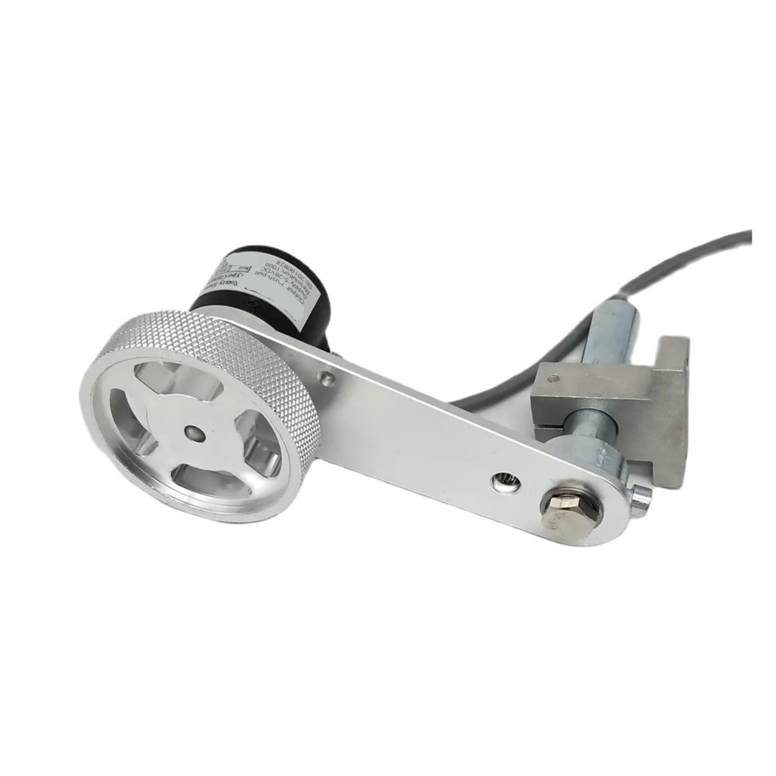 ZIDRMTKVK GHW38 Length Measuring Device Non-Slip Metal 200mm Perimeter Wheel Rotary Encoder with Mounting Arm(1000PPR)